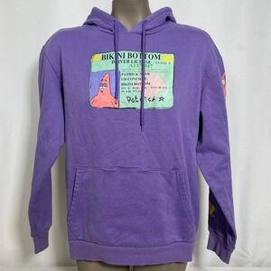 Patrick Star Bikini Bottom Driver License Spongebob Purple Hoodie Women's MEDIUM